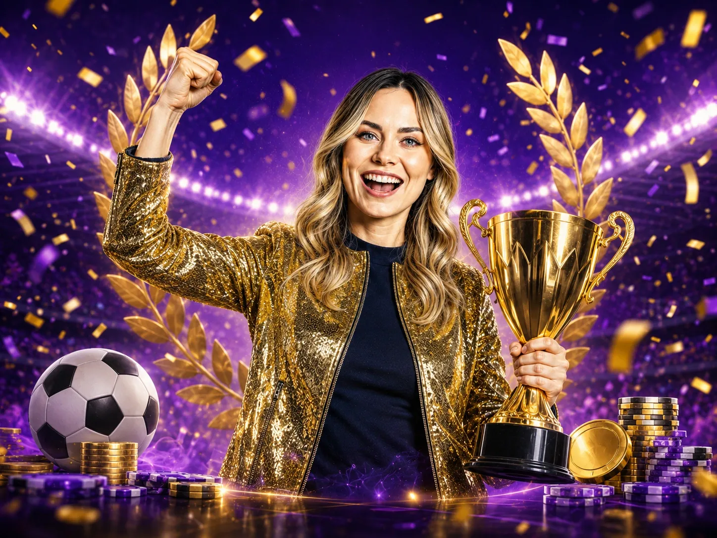 Champion trophy gold victory