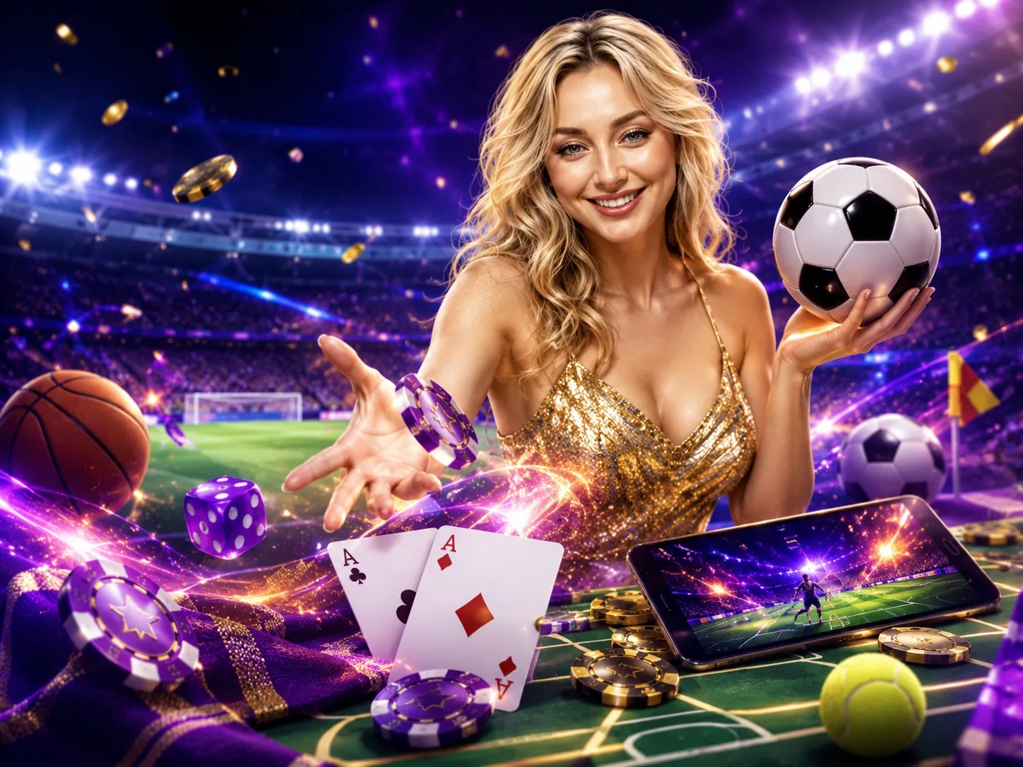 Sports betting neon action
